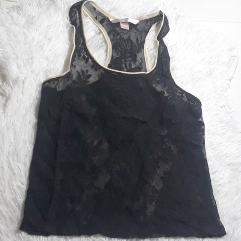Victoria's Secret Floral Lacey Racer Back Tank-L